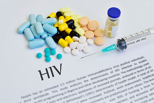 HIV medication with syringe