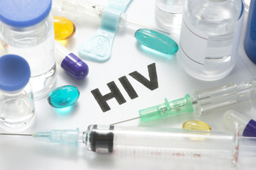 HIV with syringes and vials